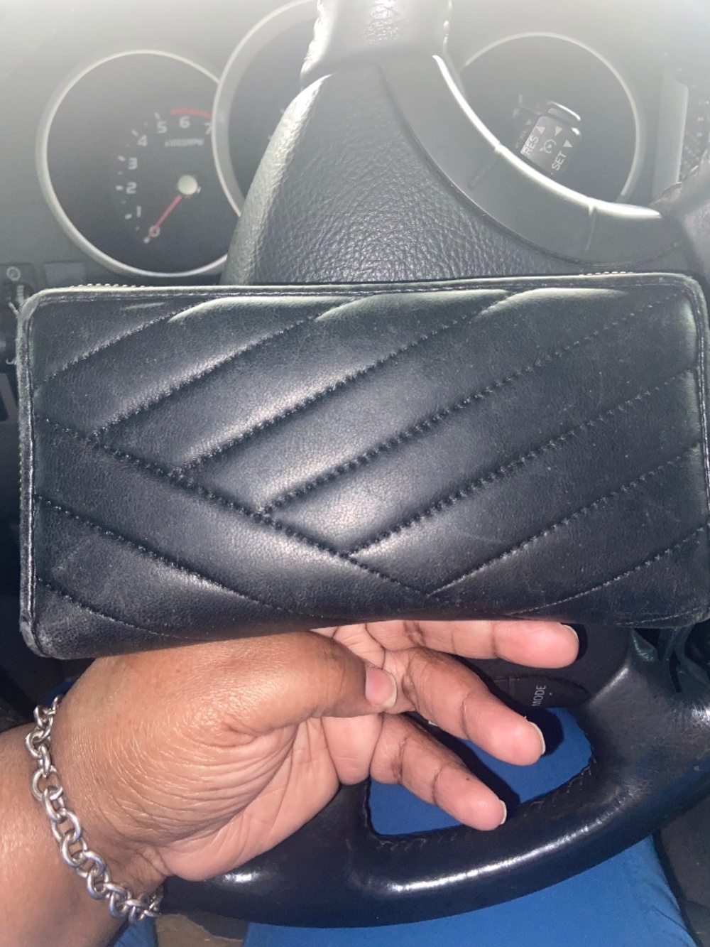 Tory Burch Black Quilted Leather Crossbody with Gold Logo and Enamel Charm
